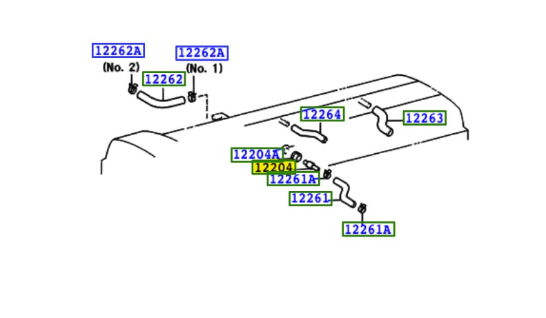 Toyota OEM rubber PCV keerklep - 90480-18001