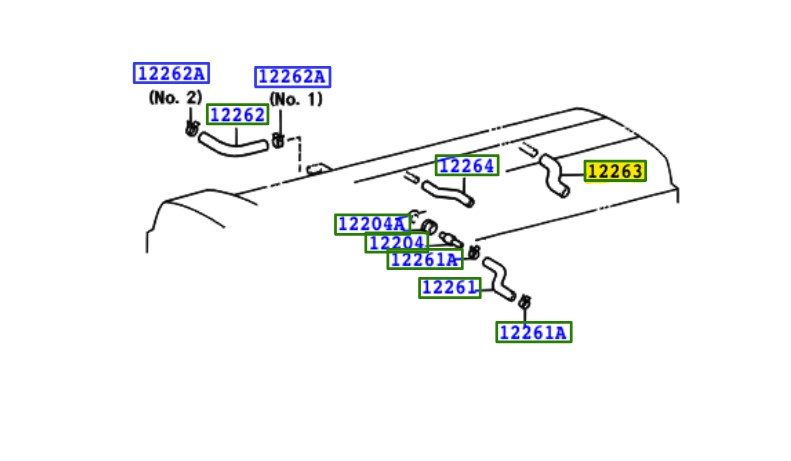 Toyota OEM slang carterventilatie - 12263-46010