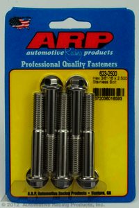 ARP 3/8-16 x 2.500 hex SS bolts