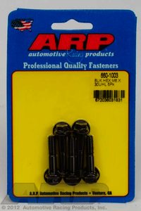 ARP M6 x 1.00 x 30 hex black oxide bolts