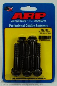 ARP M10 x 1.25 x 50 hex black oxide bolts