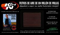 K&N POP; Air Filter Display; Spanish - AIR FILTER DISPLAY; SPANI