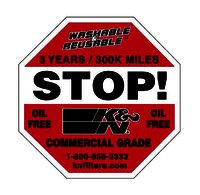 K&N Decal; HD Stop 3" - DECAL; HD STOP 3"