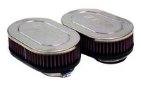 K&N Universal Chrome Filter - 2-1/8"DUAL,4X6.25"OD,1.75"H (2 PER