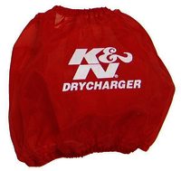 K&N Air Filter Wrap - DRYCHARGER WRAP; RF-1001, RED