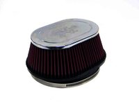 K&N Universal Air Filter - 6"FLG, TPRD OVAL,CR-T, 3-1/4"H