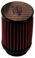 K&N Universal Air Filter - Carbon Fiber Top - 1-15/16"FLG, 3"OD,