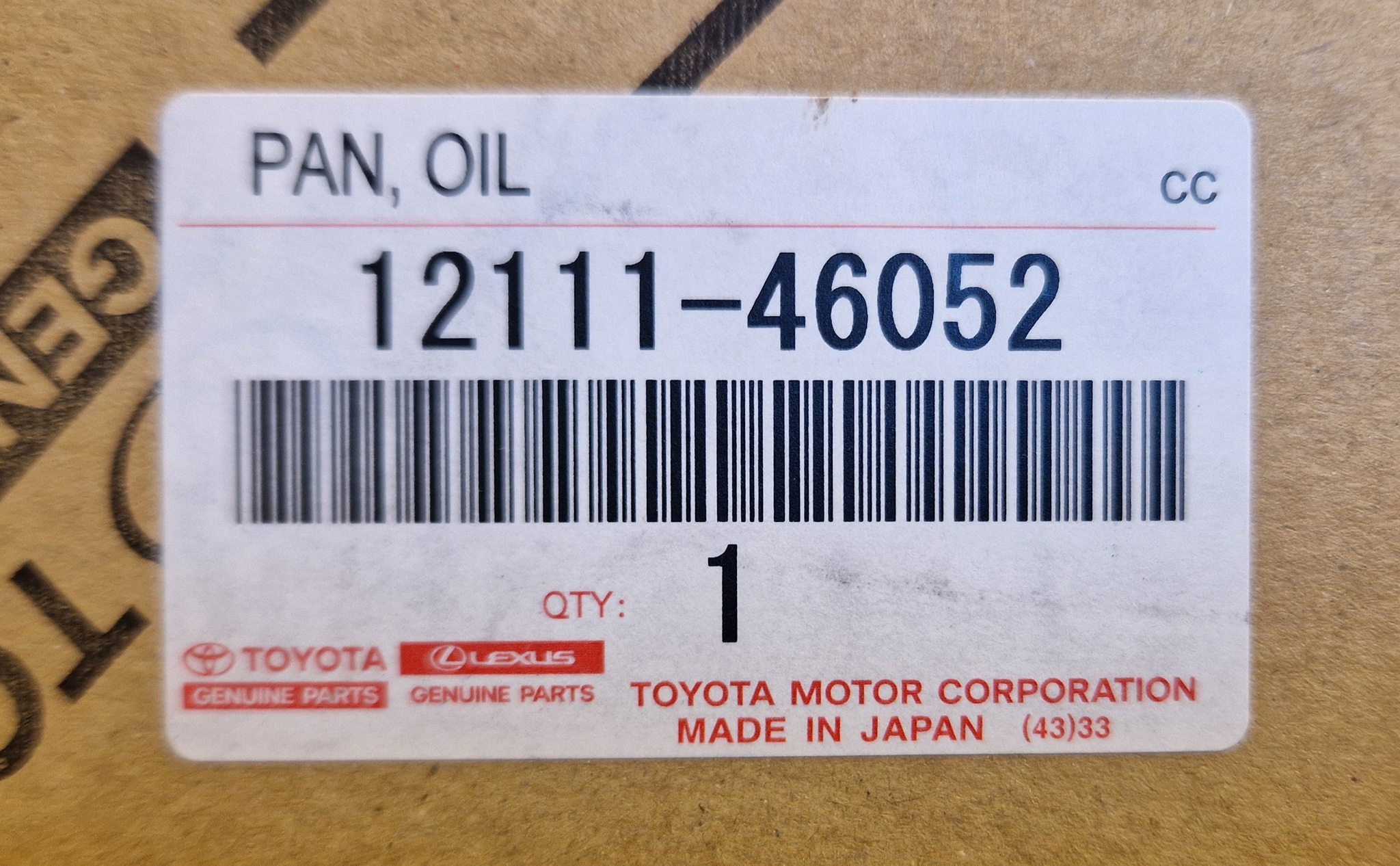 Toyota OEM aluminum rear sump oil pan 1JZ / 2JZ - 12111-46052