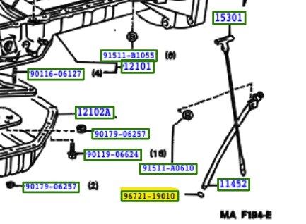 Toyota OEM O-ring for dip stick guide 2JZ - 96721-19010