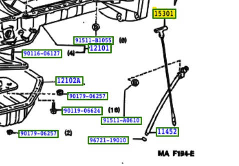 Toyota OEM rear sump dip stick 2JZ - 15301-46022