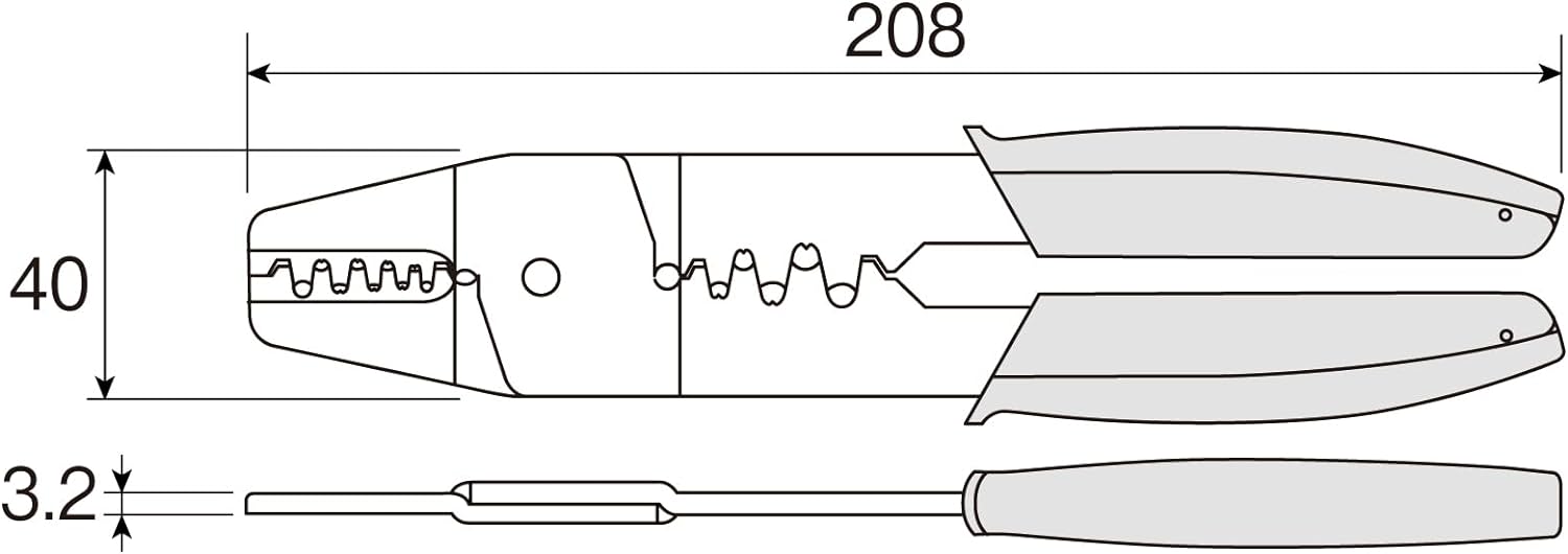 Hozan P-706 crimping tool 0.08 - 2mm open contacts