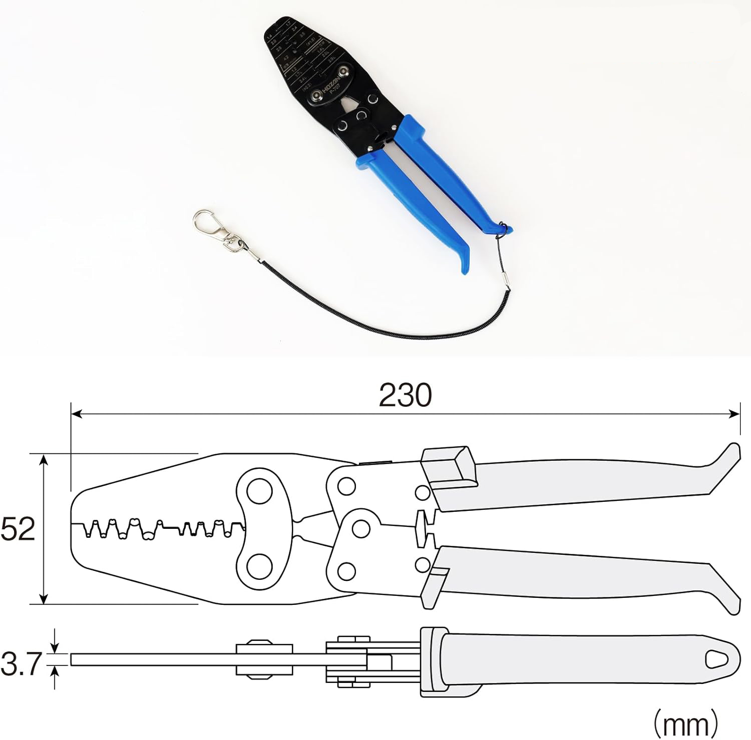 Hozan P-707 crimping tool 0.05 - 2mm open contacts