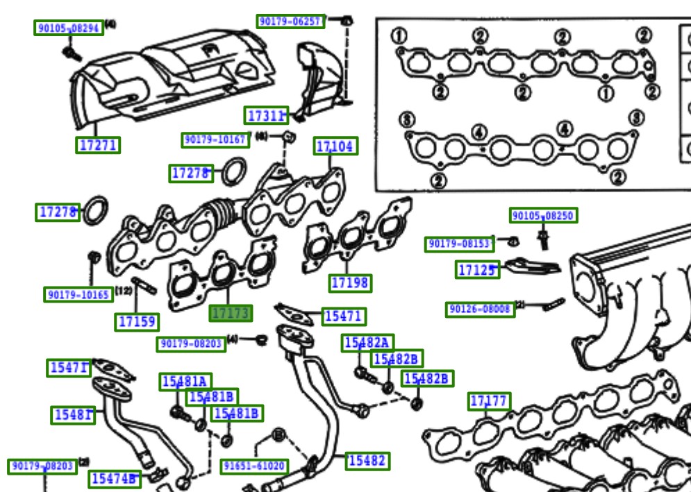 Toyota OEM uitlaatpakking 17173-46040 2JZ-GTE (VVTi)