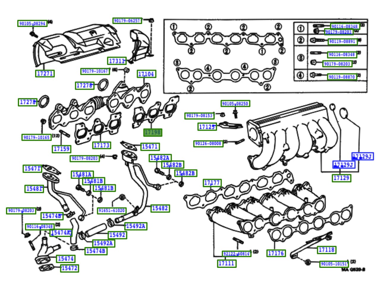 Toyota OEM exhaust gasket 17198-46010 2JZ-GTE (VVTi)