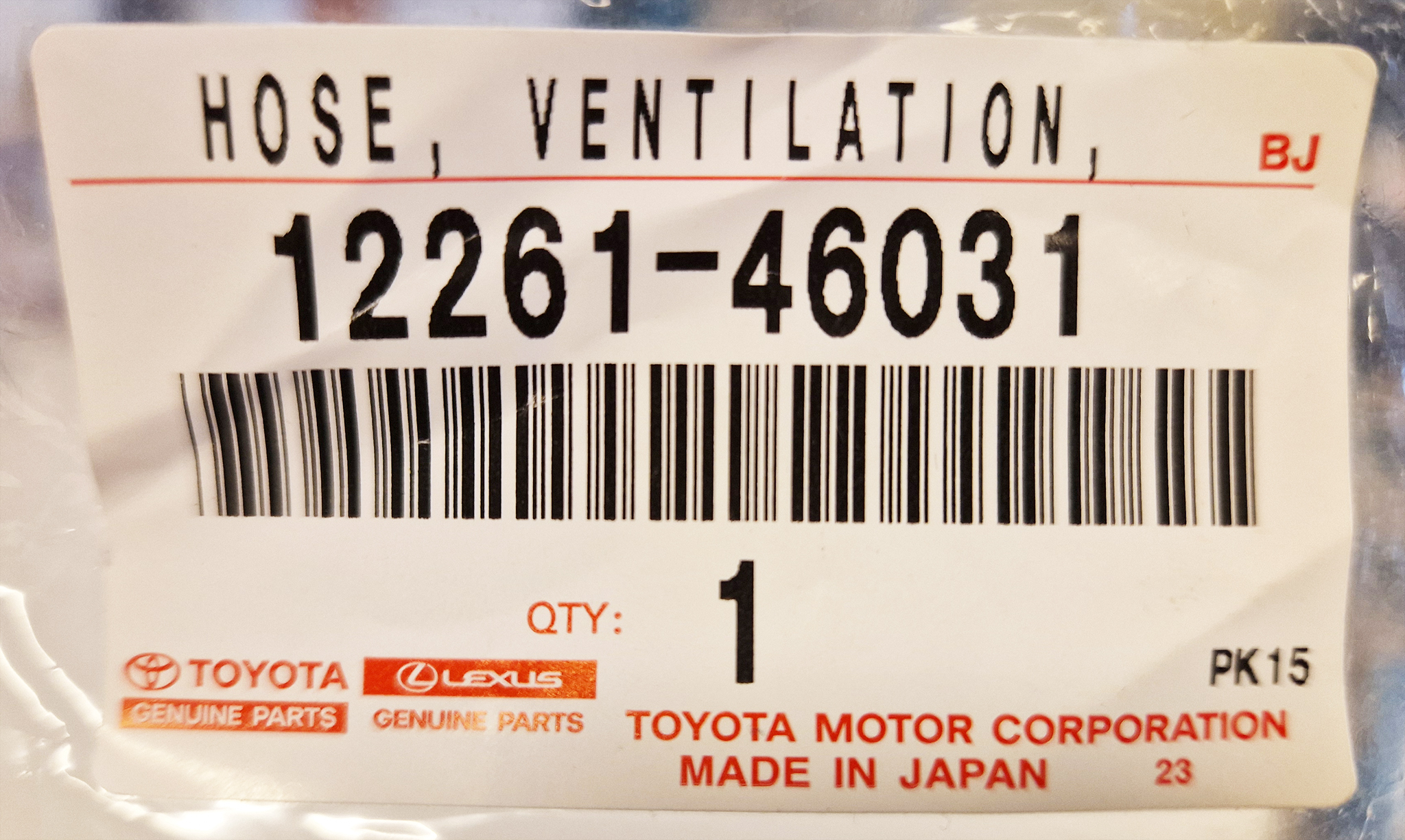 Toyota OEM slang carterventilatie - 12261-46031