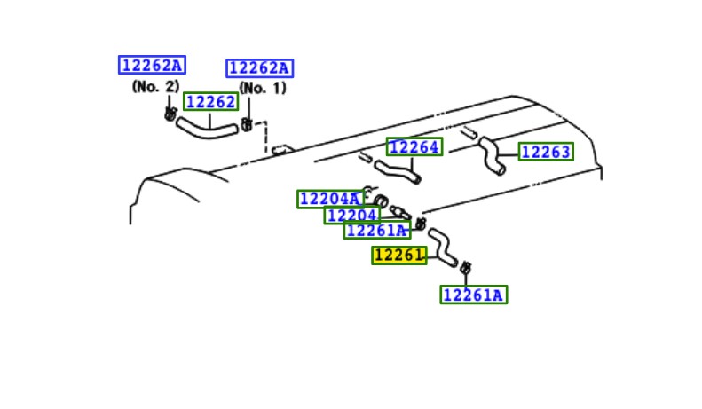 Toyota OEM slang carterventilatie - 12261-46031