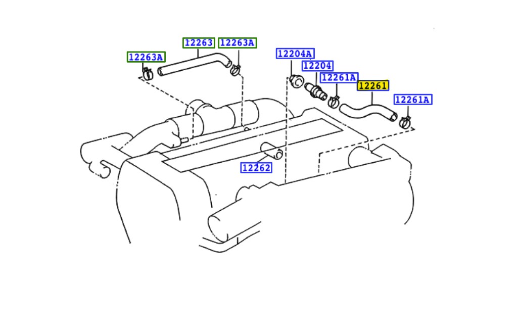 Toyota OEM breather hose - 12261-88401