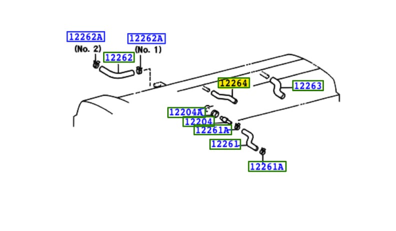 Toyota OEM slang carterventilatie - 12264-46010