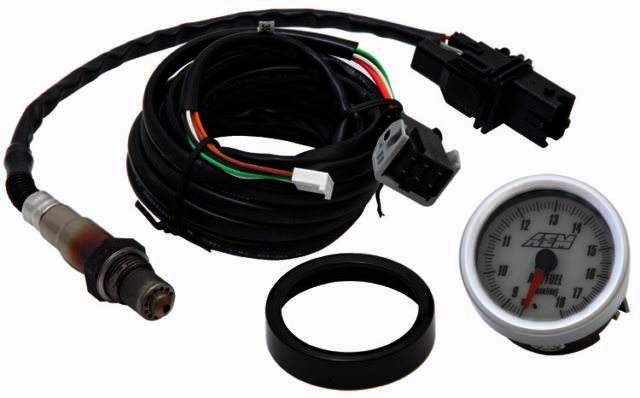 AEM GAUGE; AIR/FUEL RATIO, ANALOG WIDEBAND, WHITE FACE - Klik om te sluiten