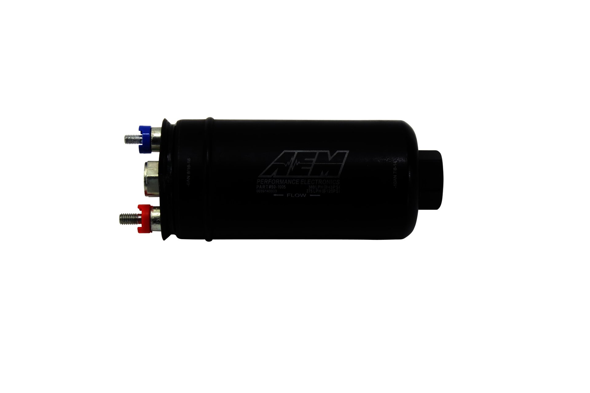 AEM 380lph Inline High Flow Fuel Pump. 380lph@43psi, 270LPH@120p - Klik om te sluiten