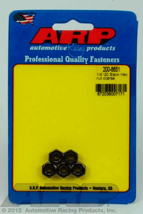 ARP 1/4-28 black coarse hex nut kit - Klik om te sluiten