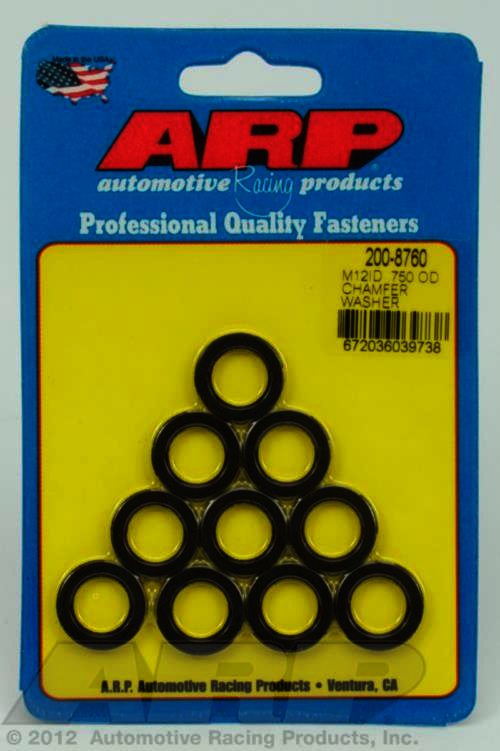 ARP M12 ID .750 OD chamfer black washers - Klik om te sluiten