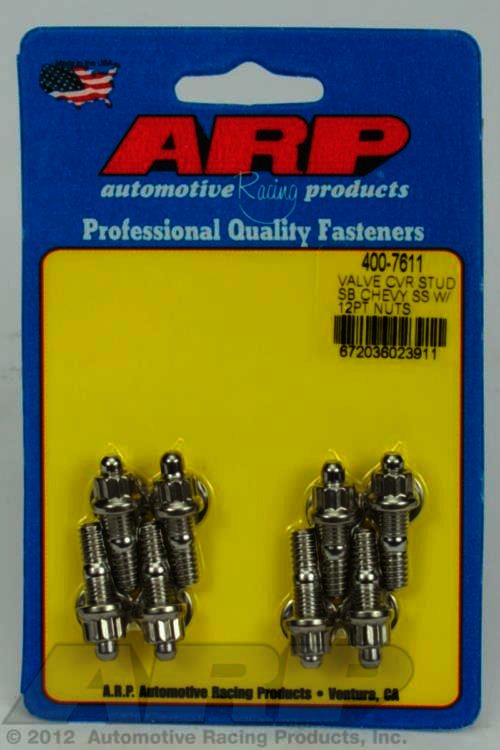 ARP SB Chevy stamped steel covers SS 12 pt valve cover stud kit - Klik om te sluiten