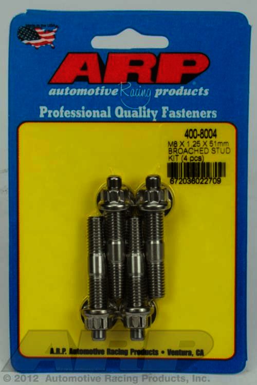 ARP M8 X 1.25 X 51mm broached stud kit - 4pcs - Klik om te sluiten