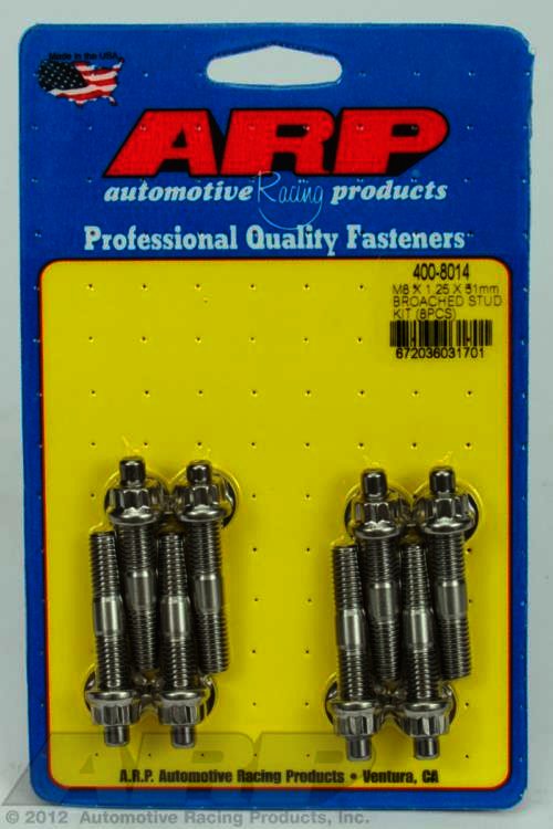 ARP M8 X 1.25 X 51mm broached stud kit - 8pcs - Klik om te sluiten