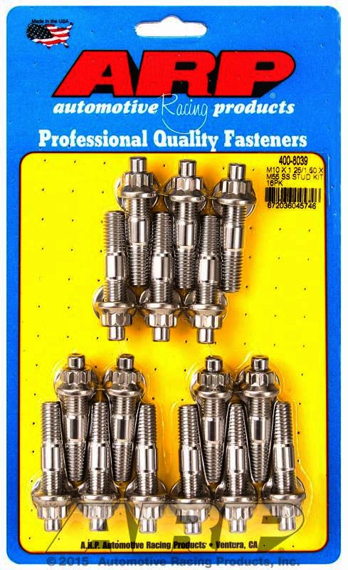 ARP M10 X 1.25/1.50 X 55mm broached stud kit 16pcs - Klik om te sluiten