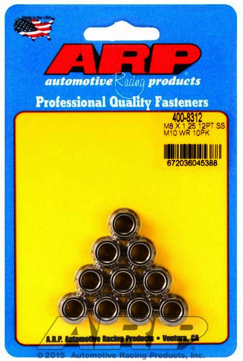 ARP M8 X 1.25 SS M10 socket 12pt nut kit - Klik om te sluiten