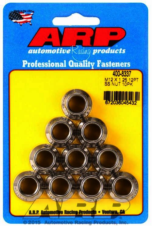 ARP M12 X 1.25 SS M14 socket 12pt nut kit - Klik om te sluiten