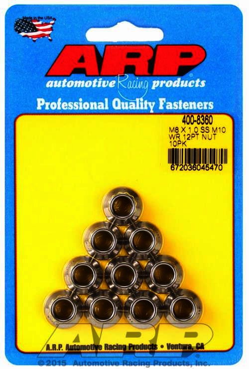 ARP M8 X 1.00 SS M10 socket 12pt nut kit - Klik om te sluiten