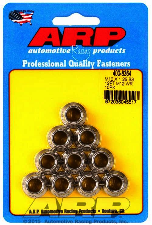 ARP M10 X 1.25 SS M12 socket 12pt nut kit - Klik om te sluiten