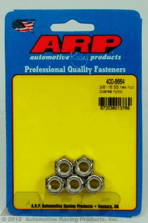 ARP 3/8-16 SS coarse nyloc hex nut kit - Klik om te sluiten