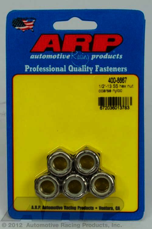 ARP 1/2-13 SS coarse nyloc hex nut kit - Klik om te sluiten