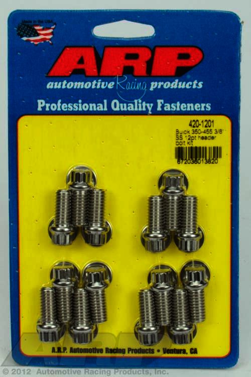 ARP Buick 350-455 3/8" SS 12pt header bolt kit - Klik om te sluiten