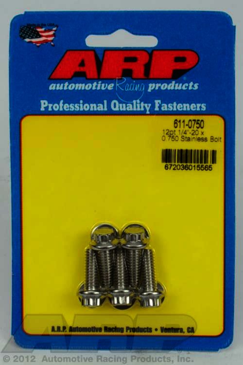 ARP 1/4-20 x 0.750 12pt SS bolts - Klik om te sluiten