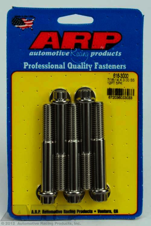 ARP 7/16-14 X 3.000 12pt SS bolts - Klik om te sluiten