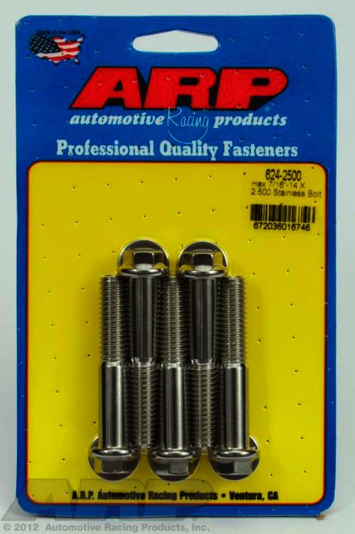 ARP 7/16-14 X 2.500 hex 1/2 wrenching SS bolts - Klik om te sluiten