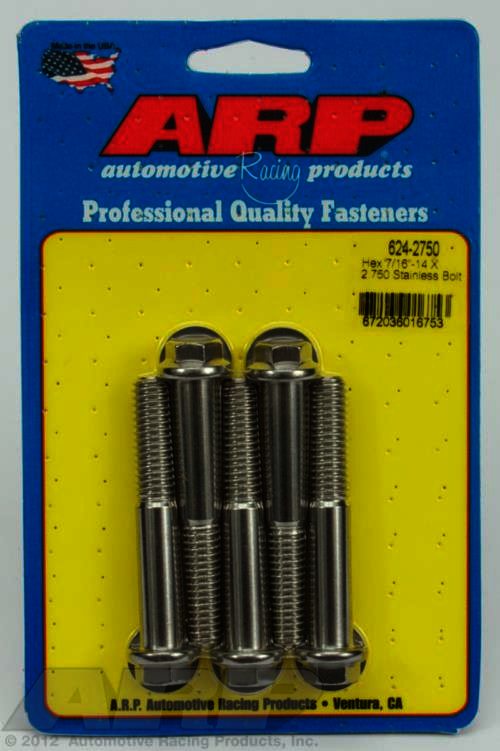 ARP 7/16-14 X 2.750 hex 1/2 wrenching SS bolts - Klik om te sluiten