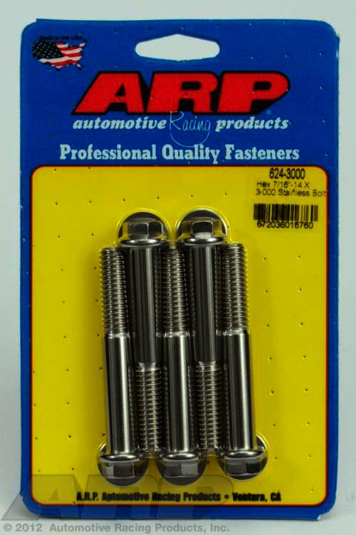 ARP 7/16-14 X 3.000 hex 1/2 wrenching SS bolts - Klik om te sluiten