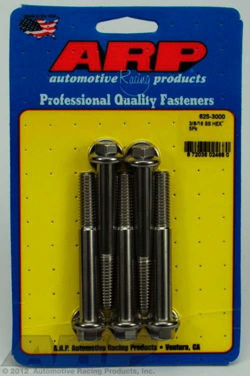 ARP 3/8-16 x 3.000 hex 7/16 wrenching SS bolts - Klik om te sluiten