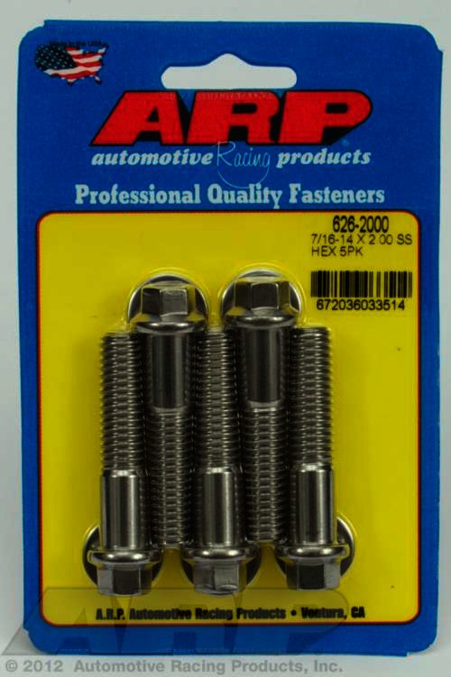 ARP 7/16-14 X 2.000 hex SS bolts - Klik om te sluiten