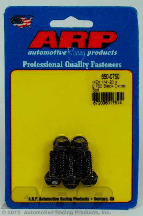 ARP 1/4-20 x 0.750 hex black oxide bolts - Klik om te sluiten