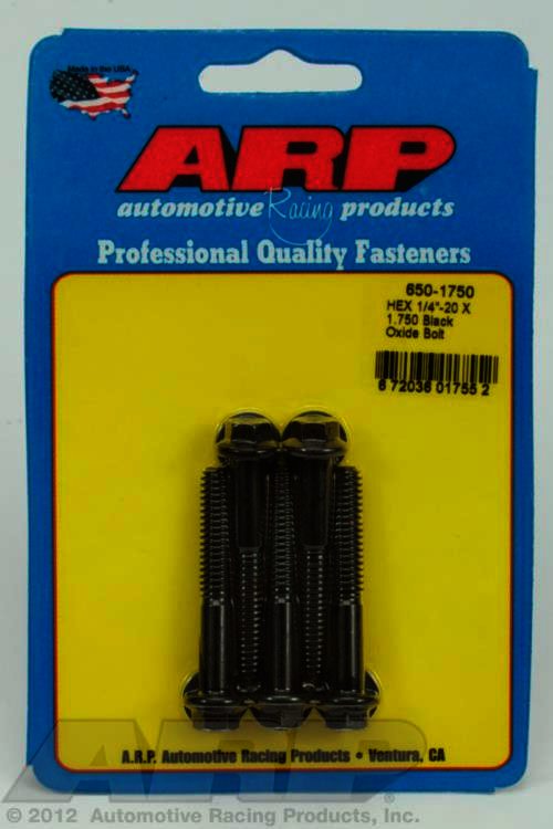 ARP 1/4-20 X 1.750 hex black oxide bolts - Klik om te sluiten