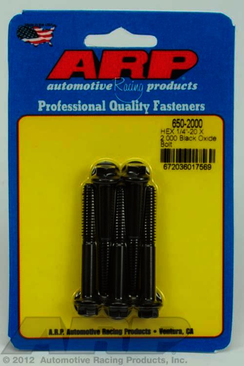 ARP 1/4-20 X 2.000 hex black oxide bolts - Klik om te sluiten