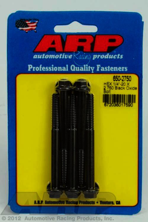 ARP 1/4-20 X 2.750 hex black oxide bolts - Klik om te sluiten