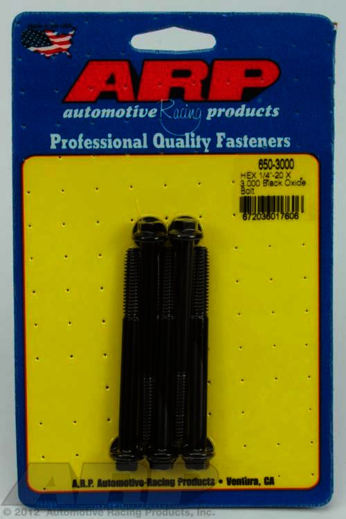 ARP 1/4-20 X 3.000 hex black oxide bolts - Klik om te sluiten