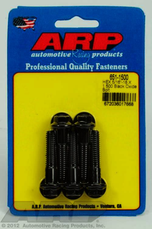 ARP 5/16-18 X 1.500 hex black oxide bolts - Klik om te sluiten